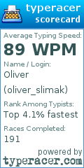 Scorecard for user oliver_slimak