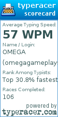 Scorecard for user omegagameplays