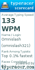 Scorecard for user omnislash321
