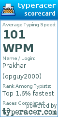 Scorecard for user opguy2000