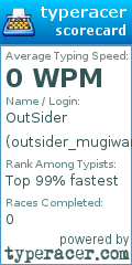 Scorecard for user outsider_mugiwara