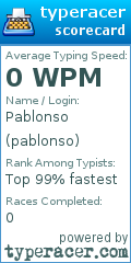 Scorecard for user pablonso
