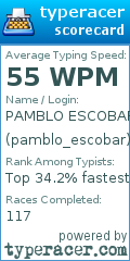 Scorecard for user pamblo_escobar