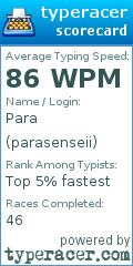Scorecard for user parasenseii