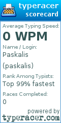 Scorecard for user paskalis