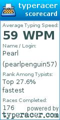 Scorecard for user pearlpenguin57