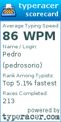 Scorecard for user pedrosorio