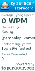 Scorecard for user pembalap_kampung