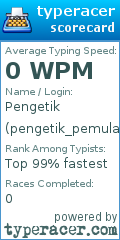 Scorecard for user pengetik_pemula