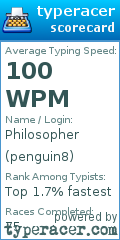Scorecard for user penguin8
