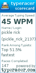 Scorecard for user pickle_rick_2137