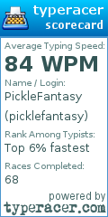 Scorecard for user picklefantasy