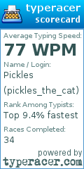 Scorecard for user pickles_the_cat