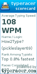 Scorecard for user pickleslayer69