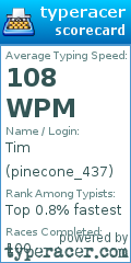 Scorecard for user pinecone_437