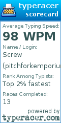 Scorecard for user pitchforkemporium