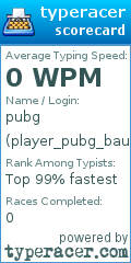 Scorecard for user player_pubg_bau