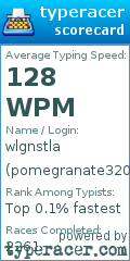 Scorecard for user pomegranate320