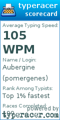 Scorecard for user pomergenes