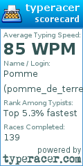 Scorecard for user pomme_de_terre