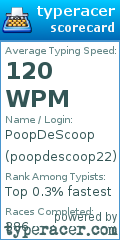 Scorecard for user poopdescoop22