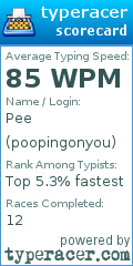 Scorecard for user poopingonyou