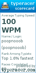 Scorecard for user poopnooob