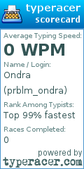 Scorecard for user prblm_ondra