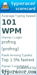 Scorecard for user profrog