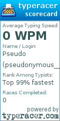 Scorecard for user pseudonymous__