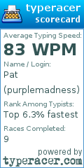 Scorecard for user purplemadness
