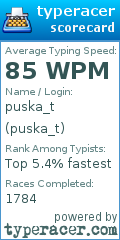Scorecard for user puska_t