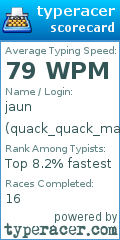 Scorecard for user quack_quack_man
