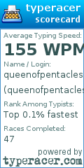Scorecard for user queenofpentacles