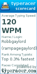 Scorecard for user rampagegaylord