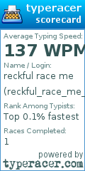 Scorecard for user reckful_race_me_typekappapride