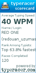 Scorecard for user redouan_uzumaski