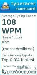 Scorecard for user roastedmilktea