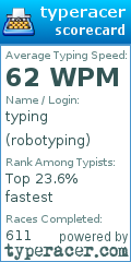 Scorecard for user robotyping