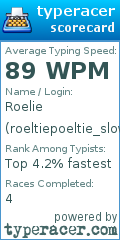 Scorecard for user roeltiepoeltie_slow