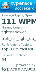 Scorecard for user roll_roll_fight_da_power