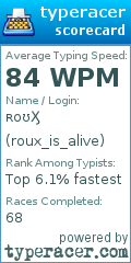 Scorecard for user roux_is_alive