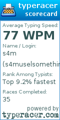 Scorecard for user s4muselsomething