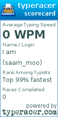 Scorecard for user saam_moo