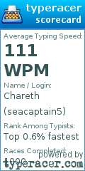 Scorecard for user seacaptain5