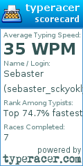 Scorecard for user sebaster_sckyoklyn