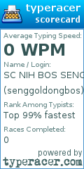 Scorecard for user senggoldongbos