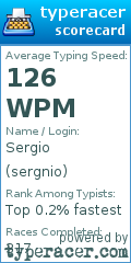 Scorecard for user sergnio