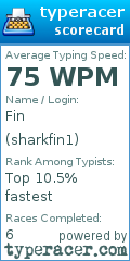 Scorecard for user sharkfin1