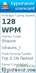 Scorecard for user shauns_